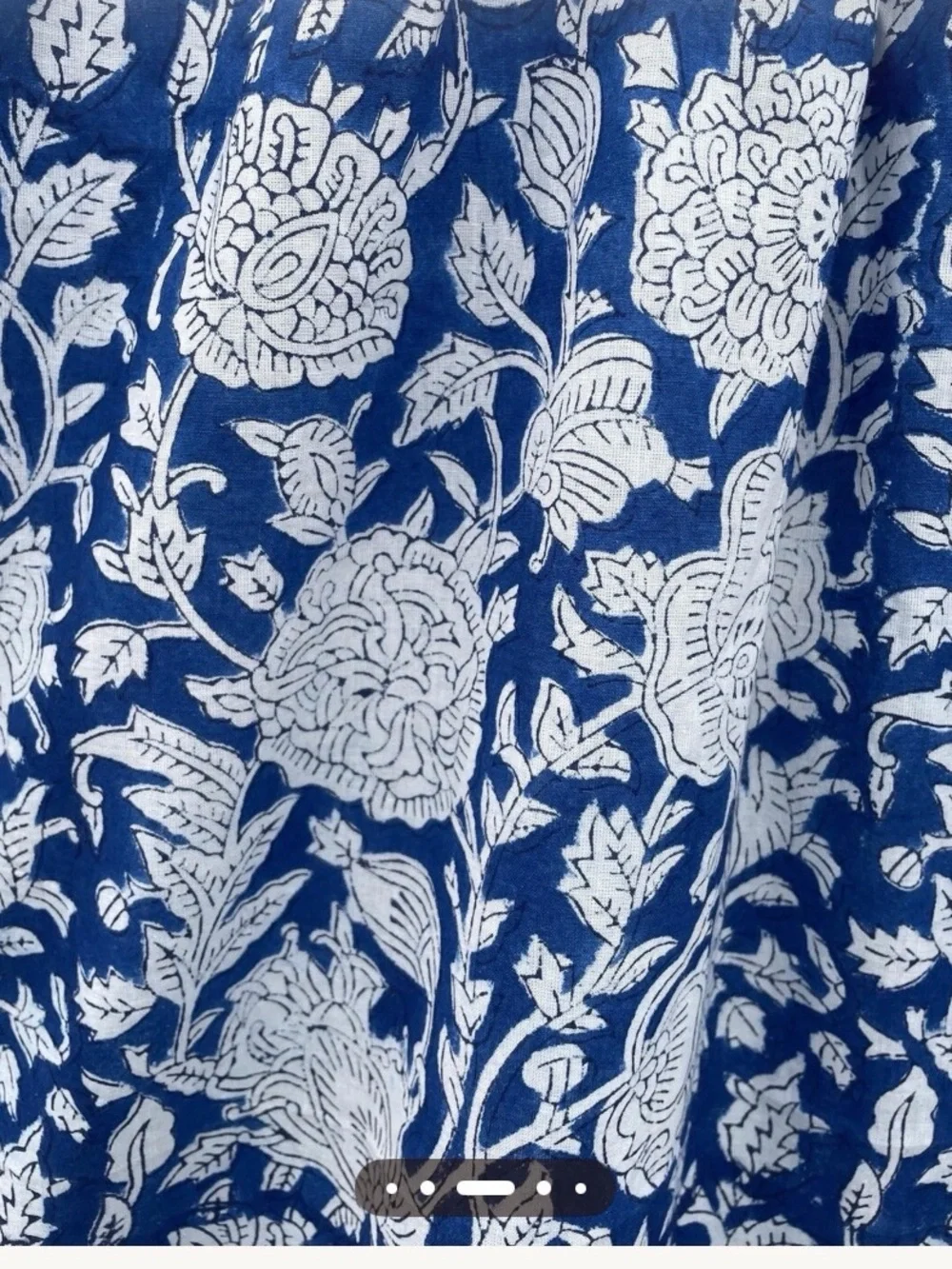 Women’s Hand-block Print Blue Floral Print Summer Dress